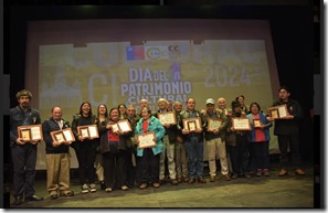 HOMENAJEADOS DEFENSORES DEL PATRIMONIO EN  CHILOE 2024 EN LA CEREMONIA PROVINAL DEL DIA DE LOS PATRIMONIOS REALZIADA EN ANCUD