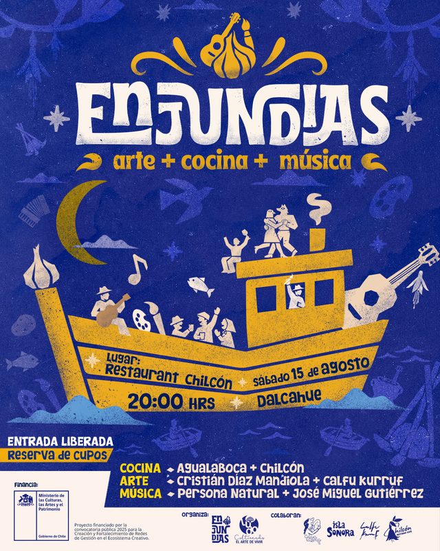 Evento Enjundias con experiencias gastronómicas y artísticas en Chilcón Restobar de Dalcahue