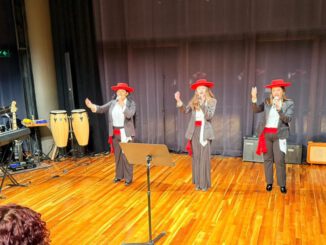 Estudiantes y músicos de la Casa Municipal de la Música durante su presentación en el Teatro del Lago de Frutillar.