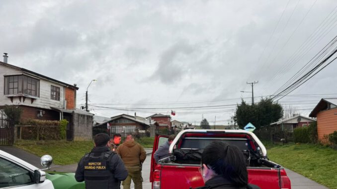 Personal de Carabineros y Seguridad Pública realizando controles vehiculares en Frutillar durante Fiestas Patrias.