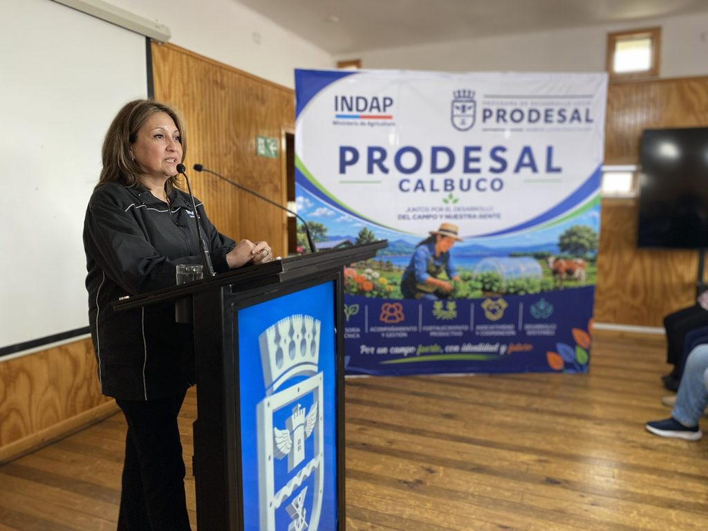 Agricultores de Calbuco recibiendo fondos de INDAP para proyectos agrícolas