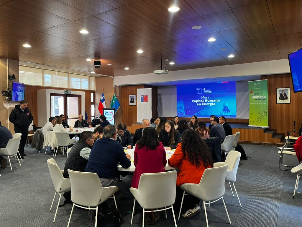Reunión de la Mesa Regional de Capital Humano en Energía en la región de Los Lagos con autoridades y representantes.