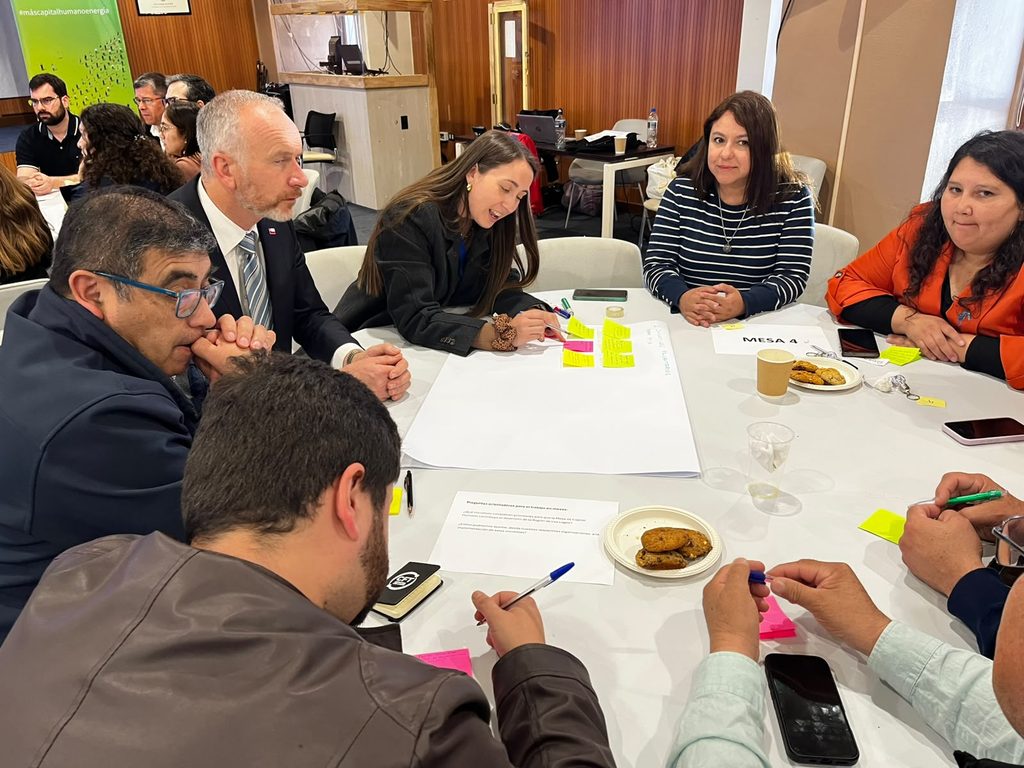 Reunión de la Mesa Regional de Capital Humano en Energía en la región de Los Lagos con autoridades y representantes.