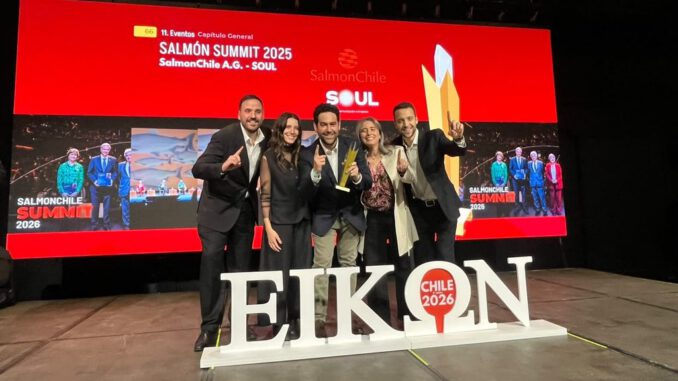 Galardón de Oro en los Premios EIKON 2026 obtenido por SalmonChile Summit por su estrategia de comunicación corporativa.